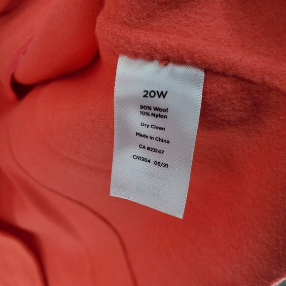 New Talbots Beautiful & Soft Pink Wool Double Faced Flannel Coat 20W 2X Jacket - Picture 5 of 8